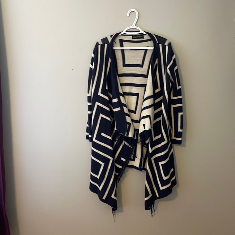 Asymmetrical navy cardigan